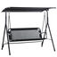 Outsunny Columpio de Jardín de Exterior de 2 Plazas Silla Balancín con Parasol Techo Ajustable en Ángulo Terraza Balcón Exterior Carga 200 kg 172x110x155 cm Negro, , large indicador imagen numero 1