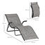 Outsunny Conjunto de 2 Tumbonas Plegables Tumbonas de Jardín con Reposabrazos Reposapiés y Respaldo Carga 160 kg para Terraza Playa Camping Exterior 170x62x68 cm Gris, , large indicador imagen numero 3