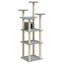 Vidaxl rascador árbol con casa gris claro para gatos, , large indicador imagen numero 1