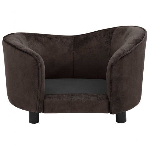 Vidaxl sof&aacute; de felpa marr&oacute;n para perros, , large Imagen numero 4