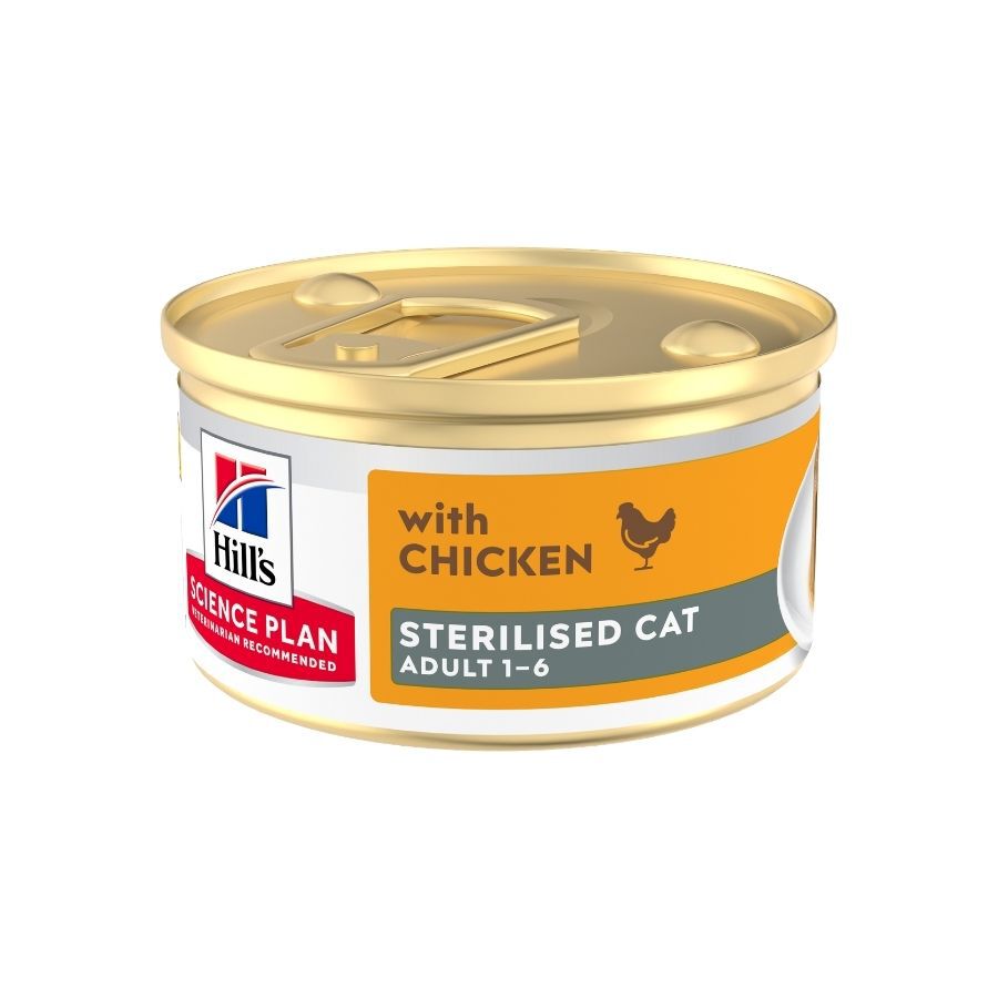85 g Hill's Science Plan Adult Sterilised Mousse de pollo lata para gatos, , large Imagen numero 2