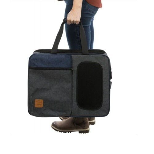 Trixie Tara Bolso Transport&iacute;n Gris y Azul para perros, , large Imagen numero 4