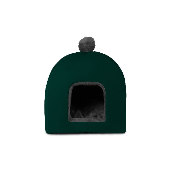 Gauty Cama Redonda para Perros y Gatos  Tela Impermeable y pelo - Verde y gris, , large Imagen numero 1