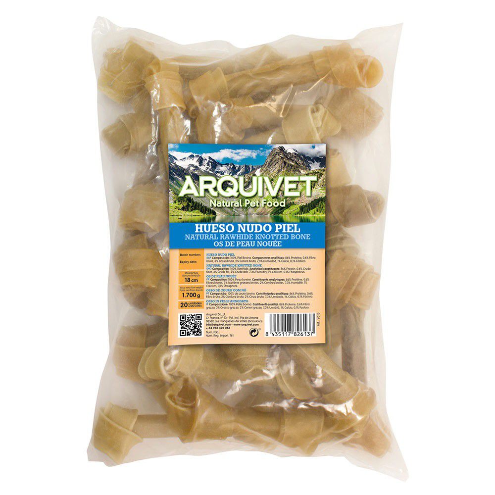 Hueso anudado de piel para perros sabor Neutro, , large Imagen numero 2