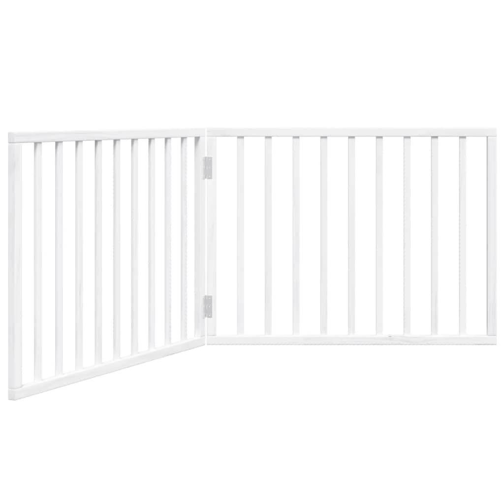 vidaXL Puerta para perros plegable 2 paneles madera &aacute;lamo blanca 160cm, , large Imagen numero 6
