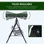 Outsunny Columpio de Jardín de 3 Plazas Silla Balancín con Parasol Techo Ajustable en Ángulo Impermeable para Exterior Terraza Balcón Carga Máx. 200 kg Acero 172x110x153 cm Verde, , large indicador imagen numero 4