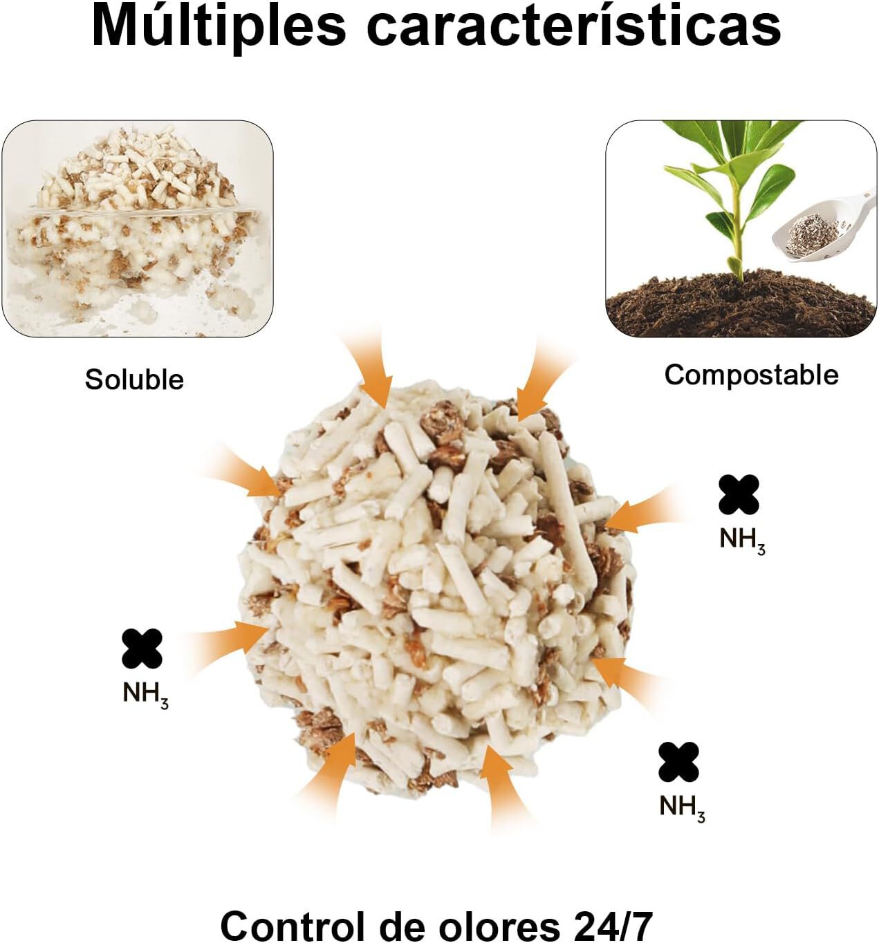 Arena de Tofu para Gatos (Madera de Manzana y Tofu), , large Imagen numero 3