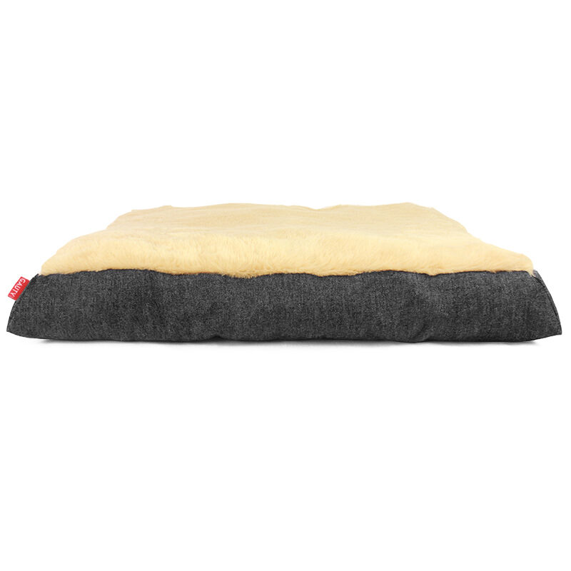Gauty Cama Denim y pelo - Negro y beige para Perros y Gatos