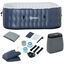 Outsunny Spa Hinchable Cuadrado para 4 Personas 930L Bañera de Hidromasaje Hinchable para Exteriores 180x180x68 cm con 108 Chorros de Masaje Control Remoto y Funda Protectora Azul, , large indicador imagen numero 1
