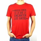 Camiseta hombre "Busco chica a la que la encanten los gatos" color Rojo, , large image number null