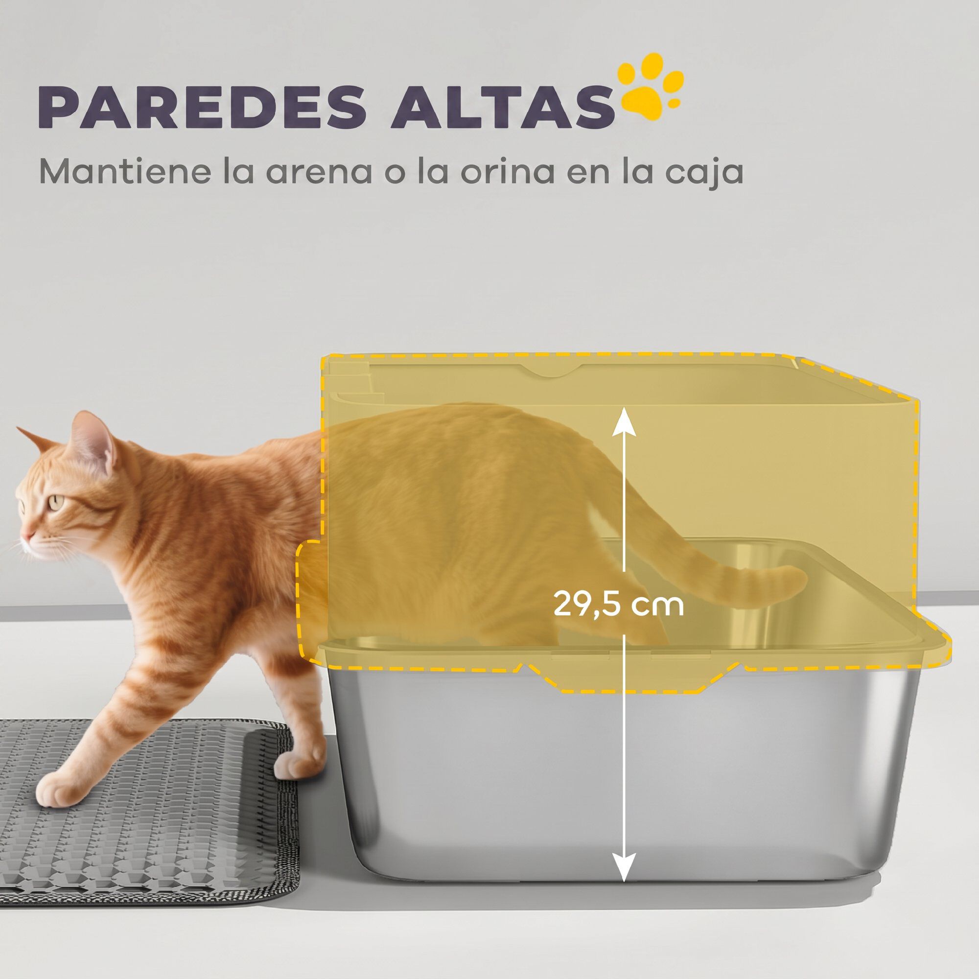 PawHut Arenero para Gato Gris, , large Imagen numero 5
