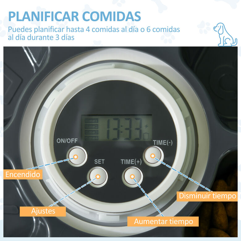 Pawhut Alimentador Automático LED Digital 6 cuencos thumbnail