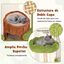 COSTWAY Árbol para Gatos Multinivel, Torre de Dos Niveles con Postes de Rascado y Panel de Sisal, Perchero Superior y Plataformas Redondas, Juguete Colgante, Muebles para Gatos con Poste de Madera Natural, , large indicador imagen numero 4