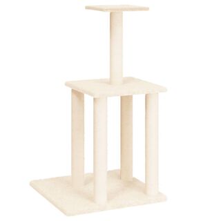 VidaXL Rascador con postes de sisal y plataforma crema para gatos