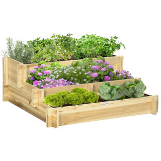 Outsunny Jardinera Madera Natural 