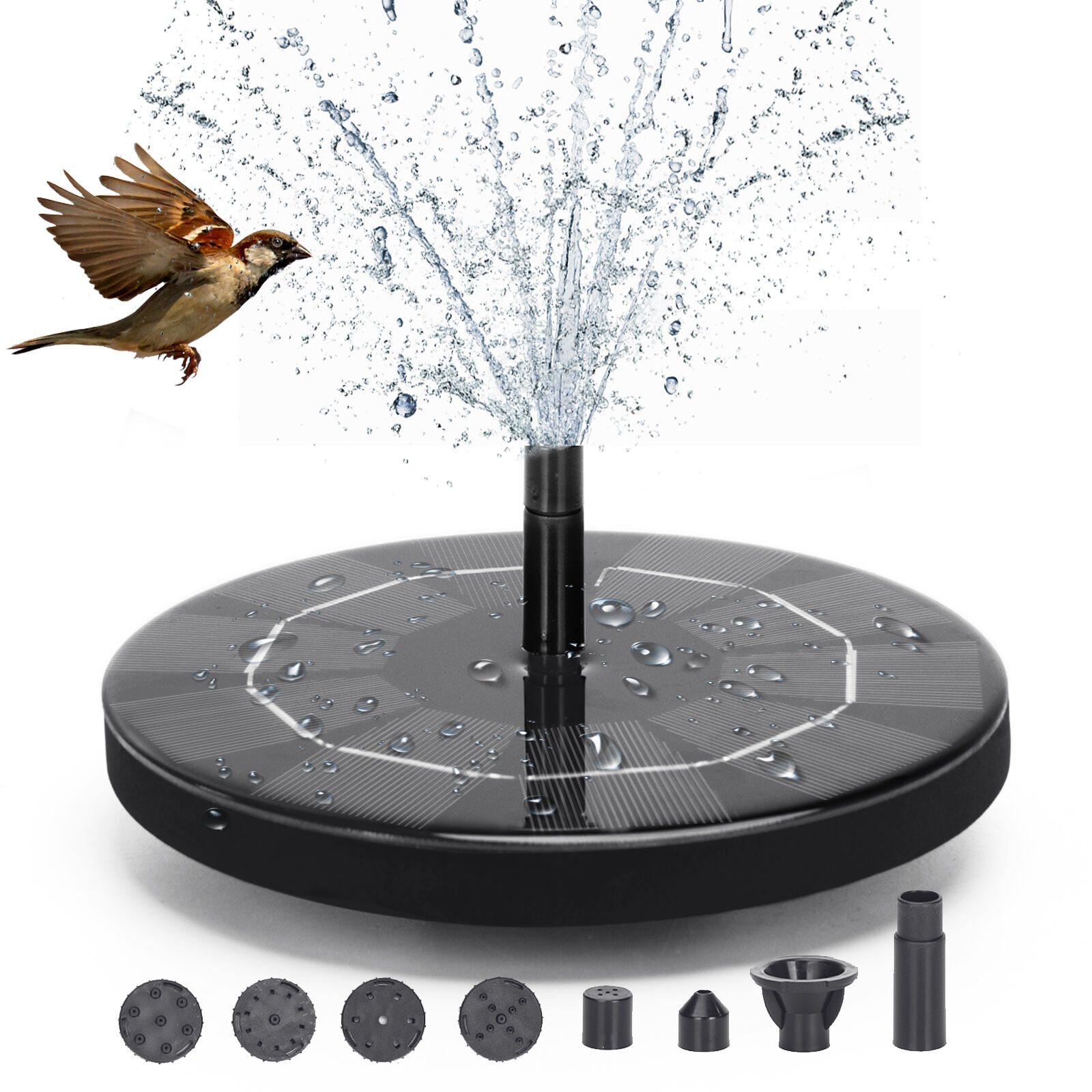 Nobleza - Solar Fuente Bomba 3W, Fuente de Jard&iacute;n Solar Panel con 6 Estilos de Fuente para jard&iacute;n  Ba&ntilde;o para P&aacute;jaros, C&eacute;sped, Circulaci&oacute;n de Agua para Ox&iacute;geno, , large Imagen numero 1