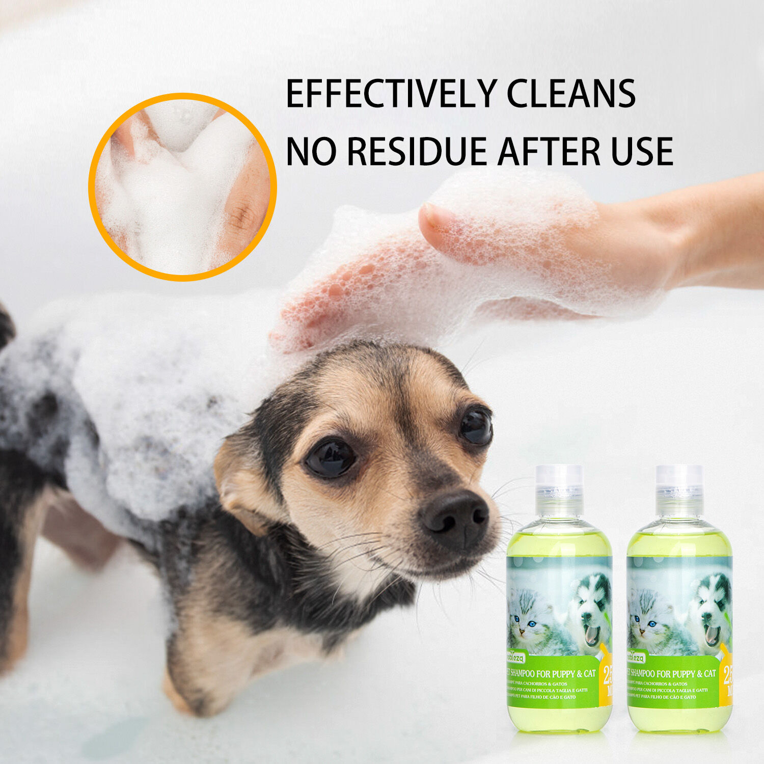 Nobleza Champ&uacute; para Perros Gatos Piel Sensible y Atopica, Champ&uacute; Cachorro y Gatito con Fragancia de Coco, Champ&uacute; Perro Dermatitis y Anti olores |Sin Parabenos, Ftalatos o SLS |pH Adaptado| 250ml, , large Imagen numero 5