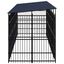 Vidaxl perrera con puerta y bisagras negra para perros, , large indicador imagen numero 16