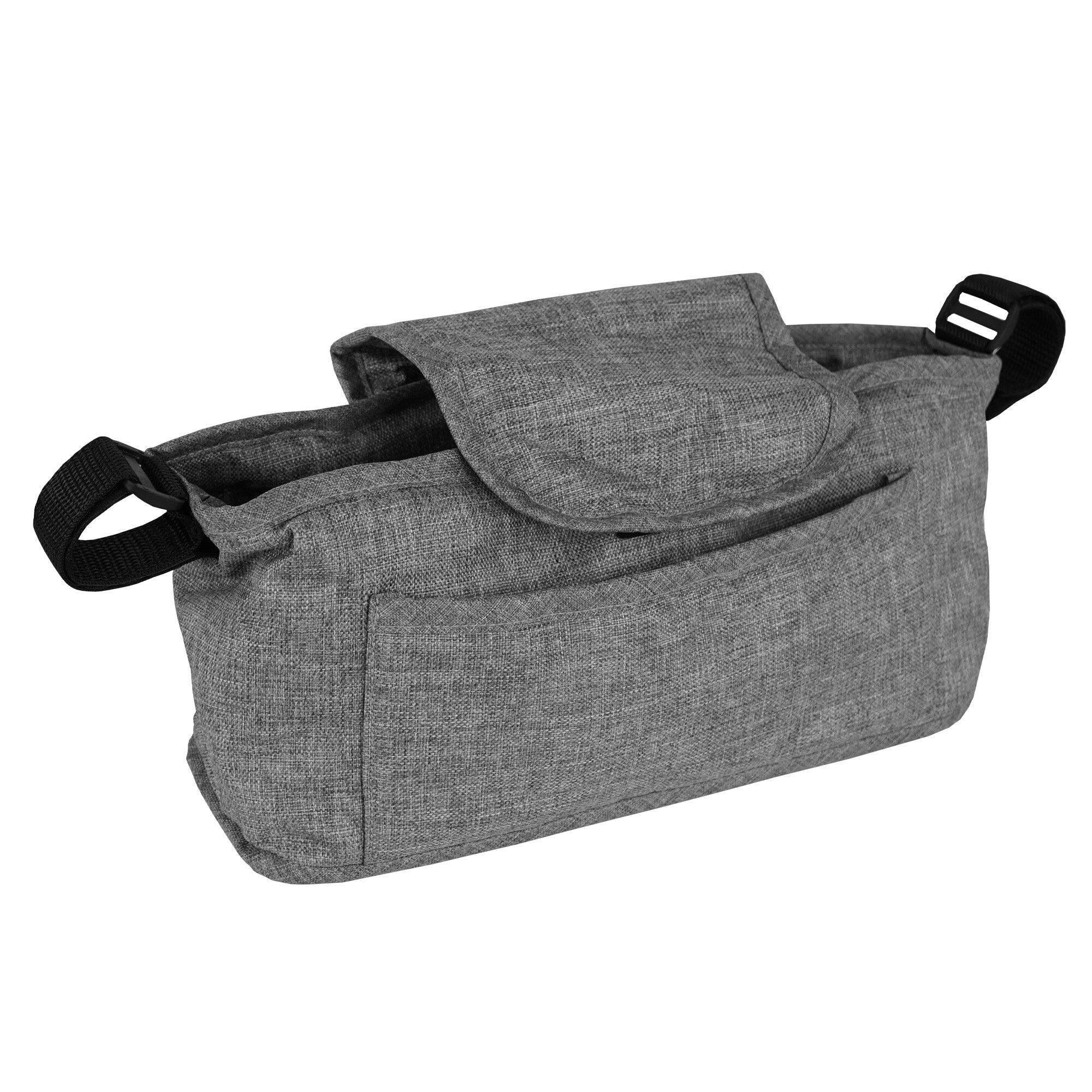 Cochecito Tejido Gris Plegable para Mascotas con Cubierta lluvia  y Bolsa de Almacenamiento, , large Imagen numero 3