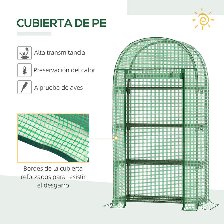 Outsunny Invernadero Verde de 4 estantes para Jardín thumbnail