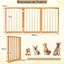 COSTWAY Barra para Perros Plegables, Barrera de Seguridad para Interiores, Separador de Habitaciones de 3 Paneles Plegable y Autoportante para Mascotas Pequeños y Medianos (Natural), , large indicador imagen numero 2