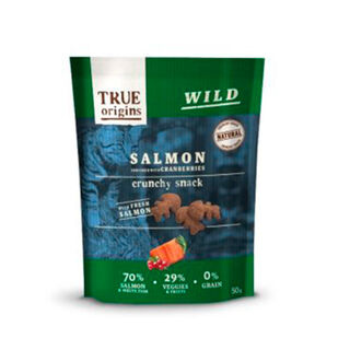 Galletas de Gato True Origins con Salmón y Arándanos 