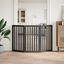 vidaXL Puerta para perros plegable 3 paneles madera álamo negra 150 cm, , large indicador imagen numero 8