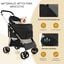 COSTWAY 3 en 1 Cochecito para Mascotas Plegable, Cochecito de Mascotas con Toldo Ajustable de 4 Niveles y Cesta de Almacenamiento, Carrito para Gatos con Porta Asiento de Coche Extra&iacute;ble (negro), , large indicador imagen numero 3