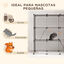 PawHut Jaula para Animales Pequeños de 31 Paneles Parque para Mascotas en Bricolaje con Rampa Corralito para Cobayas Conejos Chinchillas 105x45x105 cm Negro, , large indicador imagen numero 4