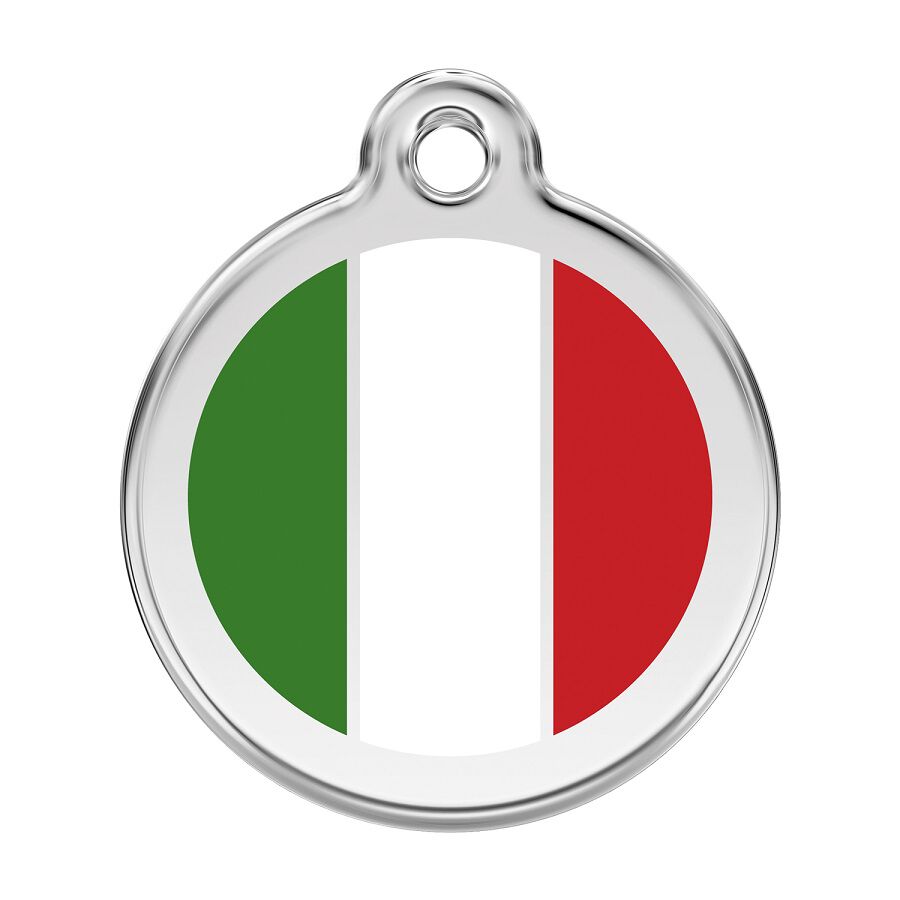Placa identificativa Acero Inoxidable Esmalte Bandera Italiana para perros, , large Imagen numero 1