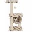 Rascador con postes de sisal para gatos color Beige Huellas, , large indicador imagen numero 2