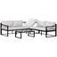 Outsunny Conjunto de Muebles de Jardín 3 Piezas de Aluminio Juego de Muebles con Mesa de Vidrio Sofá de 5 Plazas con Respaldo Ajustable y Cojines Extraíbles 212x70x64 cm Negro y Gris, , large indicador imagen numero 1