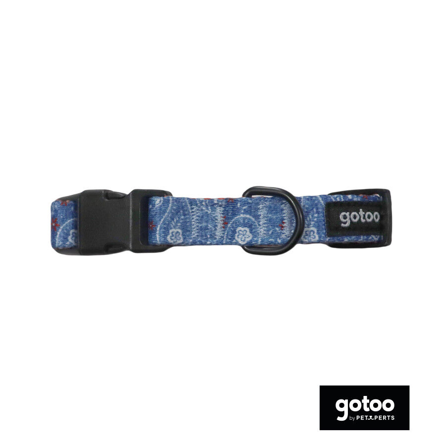 Gotoo Collar estampado cachemira azul para perros, , large Imagen numero 2