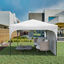 Outsunny Carpa Plegable 3x3 m Cenador de Jardín con Altura Ajustable 1 Pared Lateral Impermeable 4 Bolsas de Arena y Bolsa de Transporte Gazebo para Exterior Patio Fiestas Blanco, , large indicador imagen numero 2