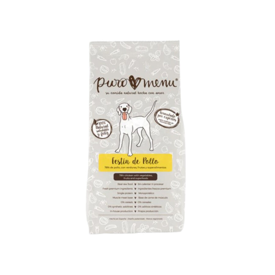 Puro Menú Barf Festín de Pollo comida congelada para perros