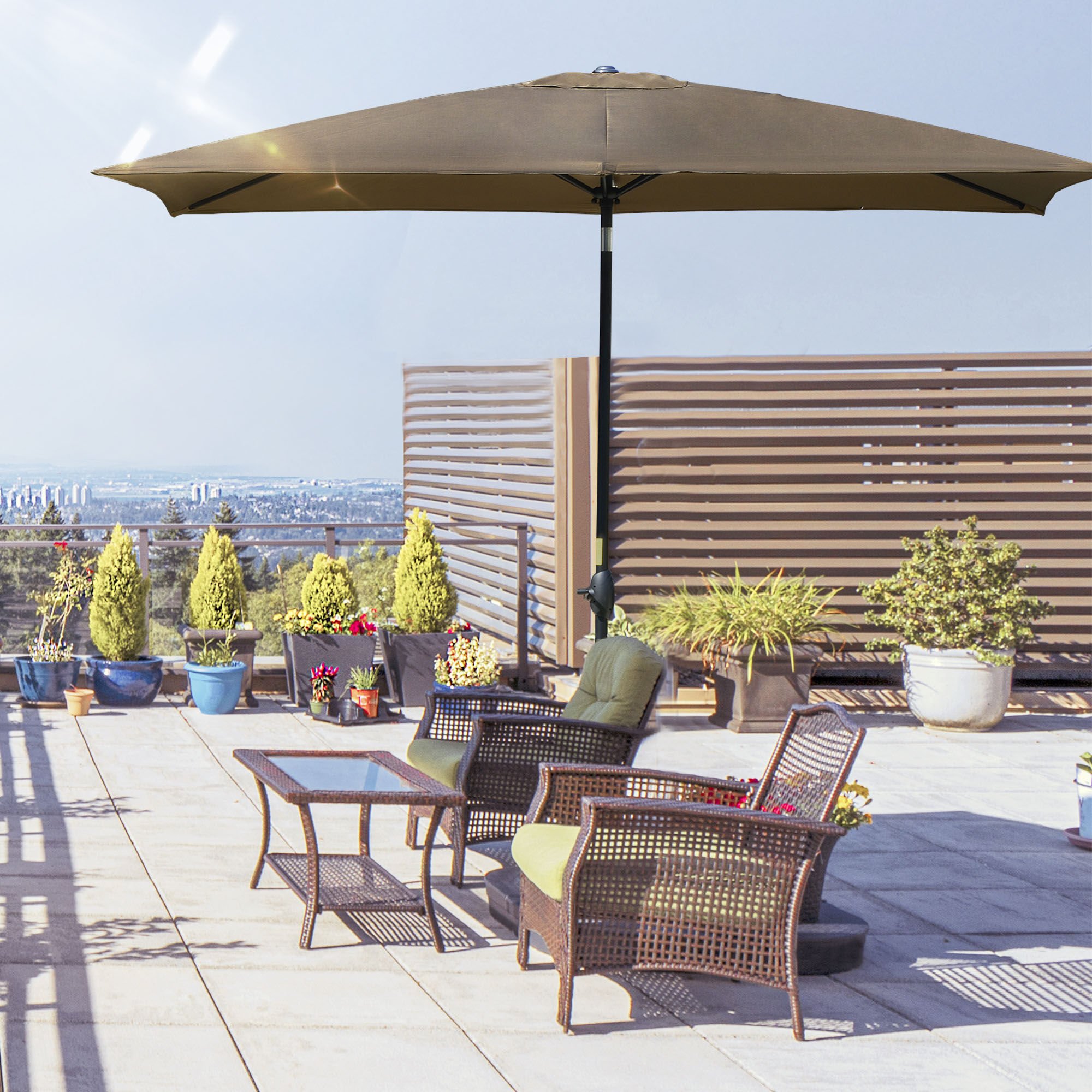 Outsunny Sombrilla De Jardín Café De Aluminio Inclinable thumbnail