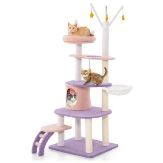 COSTWAY Torre para Gatos con Postes Rascadores y Hamaca para Gatos
