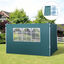 Outsunny 2 Paredes Parte Laterales para Carpa 3x3m Lado Parasol de Gazebo Tela Oxford con Ventana Medidas 300x200cm Verde Oscuro, , large indicador imagen numero 2