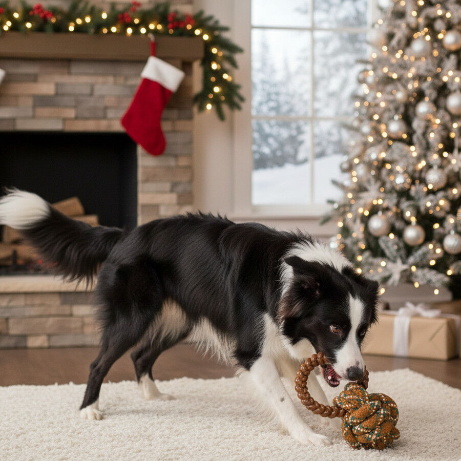 Wonder Christmas Pelota de Cuerda y Mordedor Navide&ntilde;o para perros, , large Imagen numero 3
