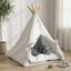 vidaXL Tienda de campa&ntilde;a para mascotas con coj&iacute;n Blanco Poli&eacute;ster Teepee gatos, , large indicador imagen numero 8