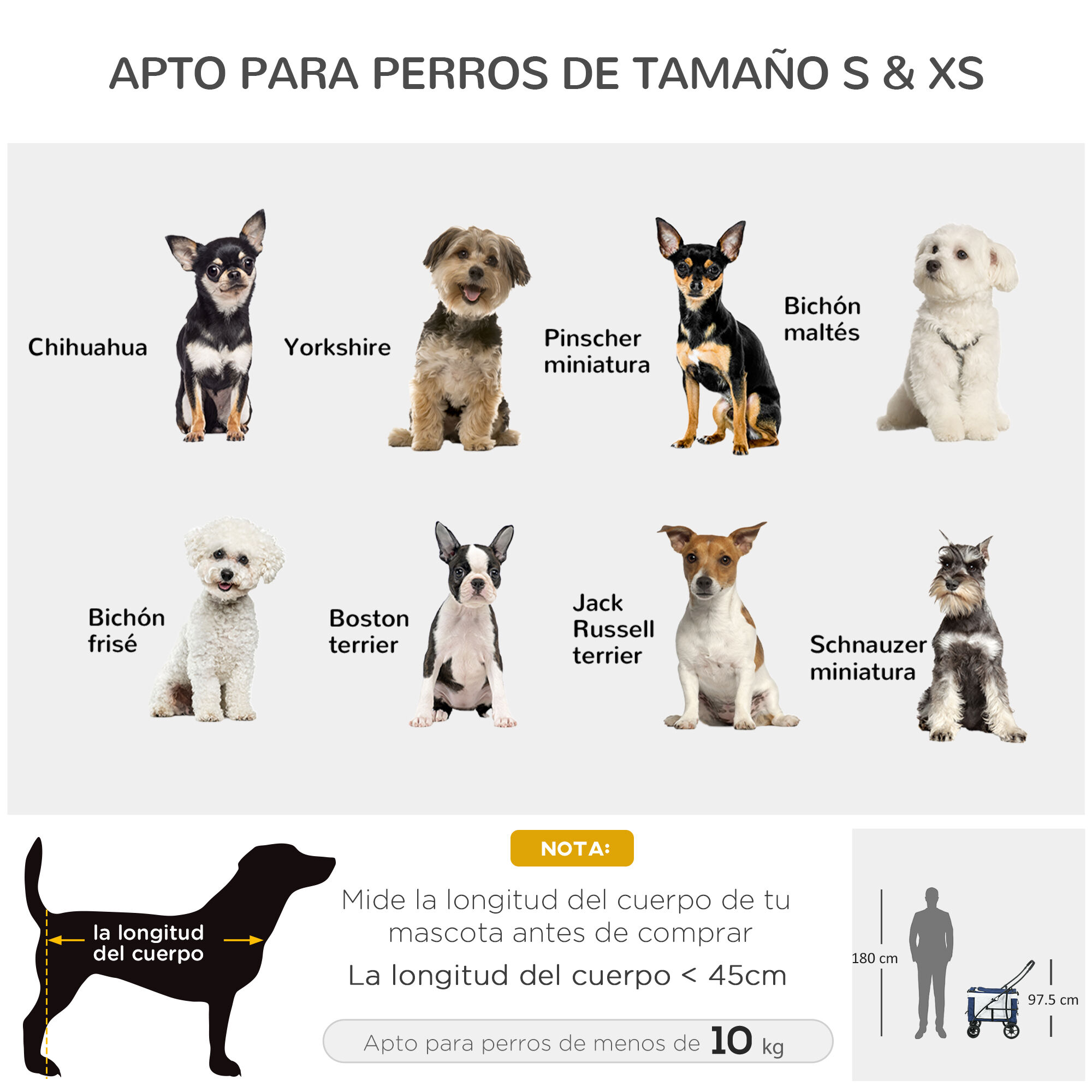PawHut Carrito para Perros Cochecito para Perros Plegable con Vag&oacute;n Desmontable 4 Puertas con Cremallera 2 Correas de Seguridad 2 Correa de Transporte y Coj&iacute;n Azul, , large Imagen numero 4
