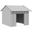 vidaXL Caseta para perros con techo acero galvanizado 83x130x85 cm, , large indicador imagen numero 6