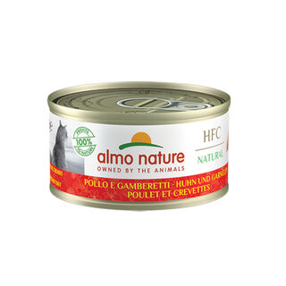 Almo Nature HFC pollo y gambas lata para gatos 