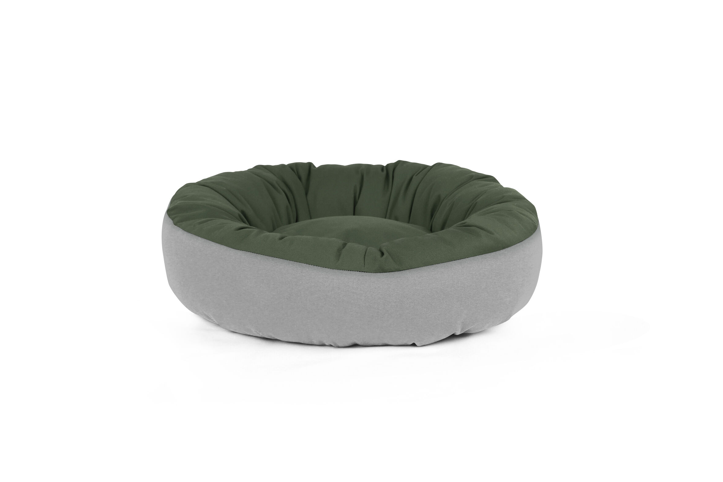 Gauty Cama Redonda para Perros y Gatos  Tela de sarga - Gris y verde, , large Imagen numero 1