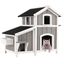 COSTWAY Casa para Gatos de Madera, Caseta para Gatos de 2 Pisos para Exteriores con Puertas de Escape, Techo Asf&aacute;ltico Impermeable, Refugio para Gatitos de Interior y Exterior para Balc&oacute;n y Patio, , large indicador imagen numero 1