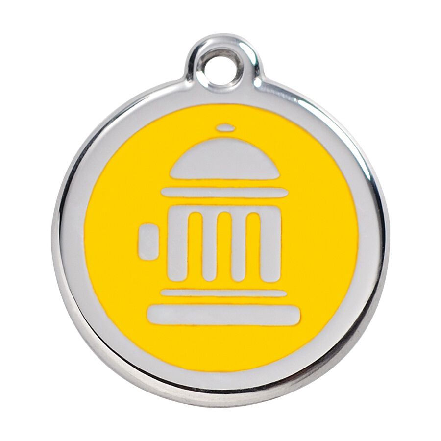 Placa identificativa Acero Inoxidable Esmalte Boca de incendio Amarillo para perros, , large Imagen numero 1