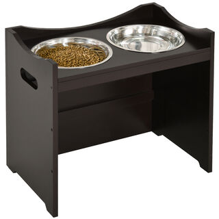 PawHut Comedor café oscuro para perros y gatos 