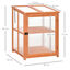 Outsunny Mini Invernadero de Jardín Invernadero de Madera y Paneles de Policarbonato Vivero Casero con 2 Estantes Tapas y Puerta para Plantas Huerto Jardinería 62x63x82 cm Madera Natural, , large indicador imagen numero 3