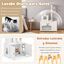 COSTWAY Casa de Madera para Gatos, con Torre Rascadora y Caja de Arena, Todo en 1, con Escondite y División, Mueble para Gatos en Interiores (Blanco), , large indicador imagen numero 4