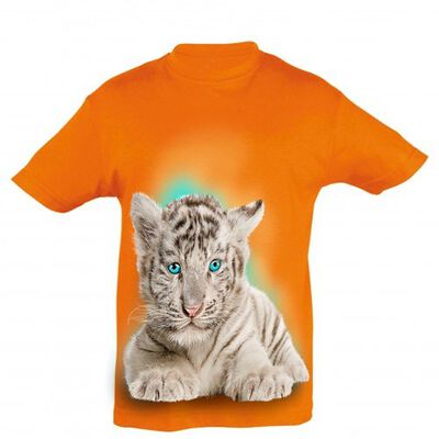 Camiseta Niño Tigre Blanco Bebé color Naranja